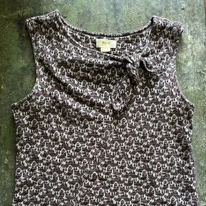Maeve by Anthropologie Novelty Cat Print Sleeveless Top Size Medium